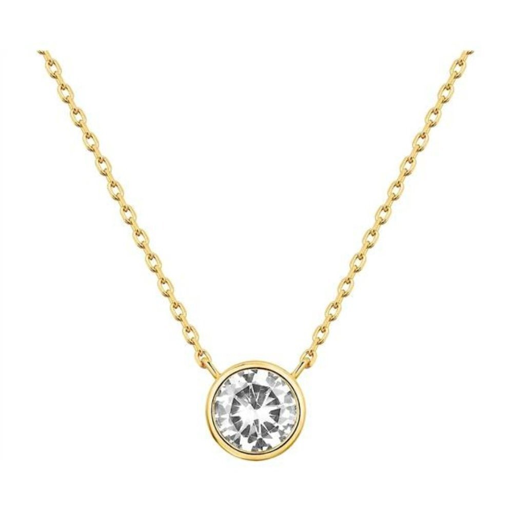 14K Gold Plated 1.00 ct (D Color, VVS‎ Clarity) CZ Simulated Diamond Necklace